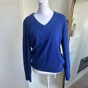 Only Mine Royal Blue V-Neck Sweater 100% cashmere